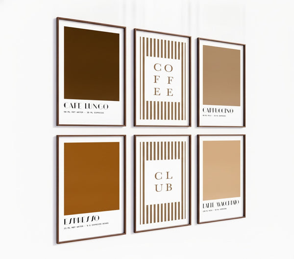 Kaffee Poster-Set '6' - 5 minimalistische Prints in warmen Brauntönen - Bild 4