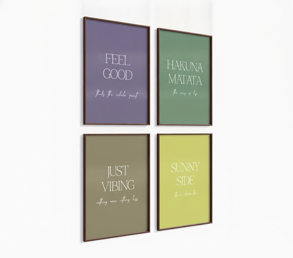Poster-Set '11' - 4x Positive Vibes Wandbilder | Hakuna Matata & Feel Good Motive - Bild 4