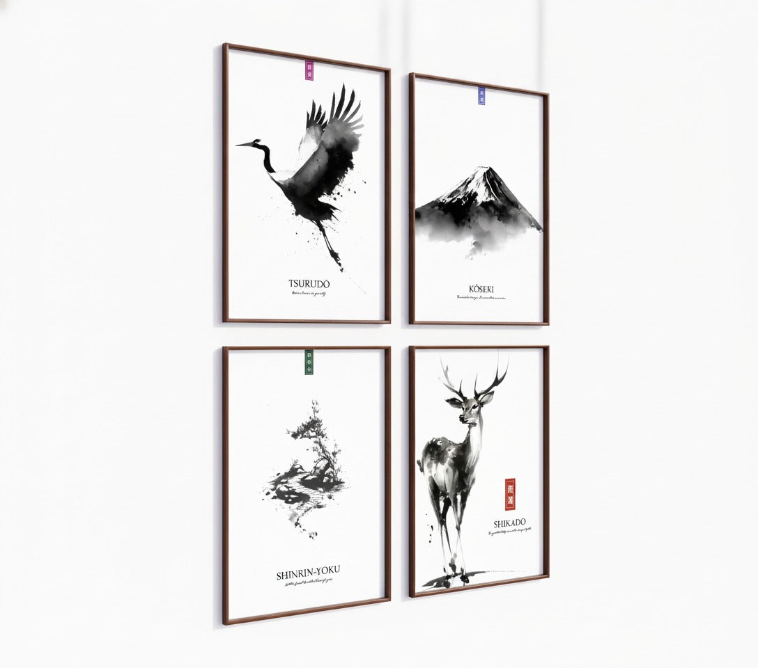Poster-Set '14' - Zen Natur Collection | 4 minimalistische Aquarell Kunstdrucke - Bild 4