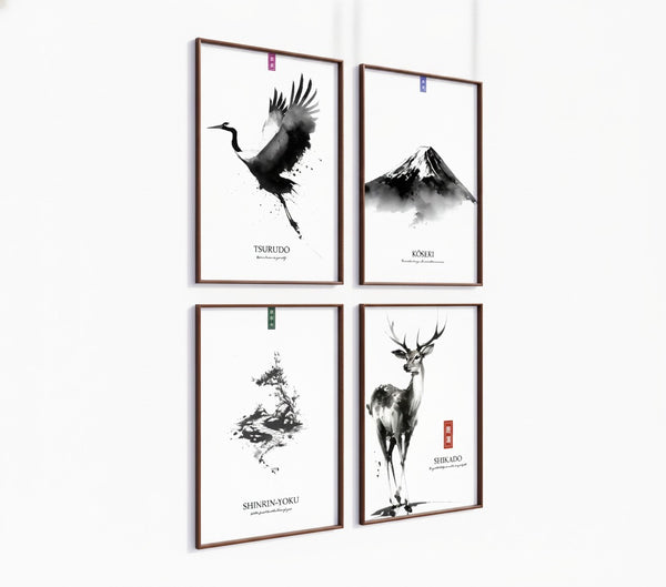 Poster-Set '14' - Zen Natur Collection | 4 minimalistische Aquarell Kunstdrucke - Bild 4