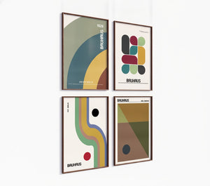 Poster-Set '12' - 4x Bauhaus Geometrie Retro | Bunte Linien & Kreise Design - Bild 4