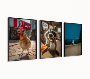 Poster-Set '4' - Tierische Vintage Vibes (3 Motive) | Retro Wanddeko