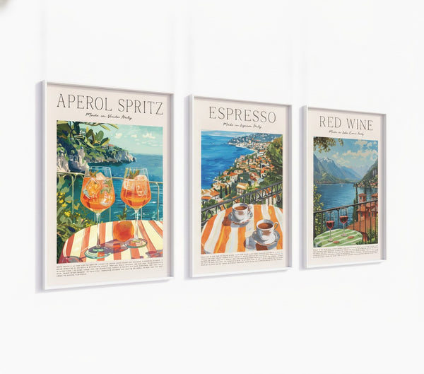 Poster-Set 'Cocktail Wiki' - 3 maritime Drink-Illustrationen mit Meerblick - Bild 2