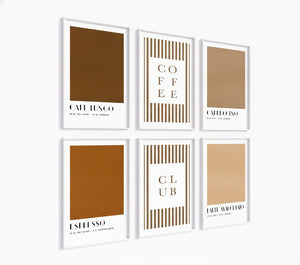 Kaffee Poster-Set '6' - 5 minimalistische Prints in warmen Brauntönen - Bild 2