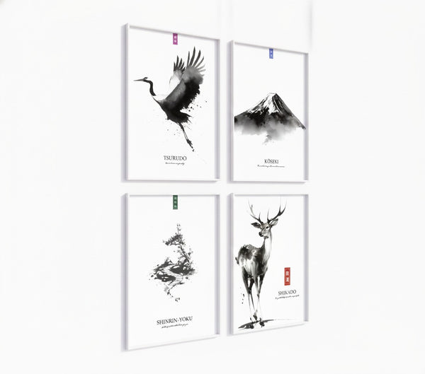 Poster-Set '14' - Zen Natur Collection | 4 minimalistische Aquarell Kunstdrucke - Bild 2