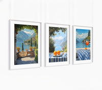 Poster-Set 'Italienische Seelandschaft' - 3 mediterrane Wandbilder mit Aperol-Flair - Bild 2