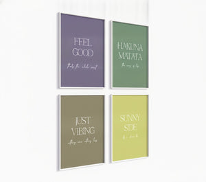 Poster-Set '11' - 4x Positive Vibes Wandbilder | Hakuna Matata & Feel Good Motive - Bild 2