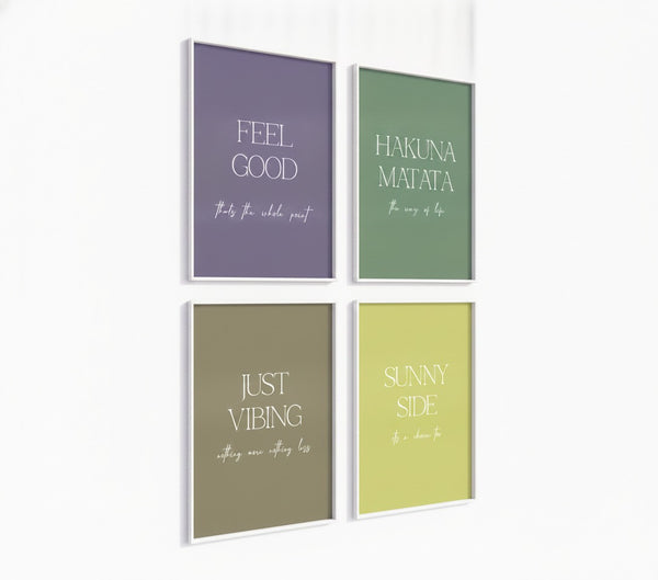Poster-Set '11' - 4x Positive Vibes Wandbilder | Hakuna Matata & Feel Good Motive - Bild 2