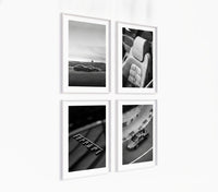 Poster-Set '8' Sportwagen Motive - 3 edle Automotive Prints Schwarz-Weiß - Bild 2