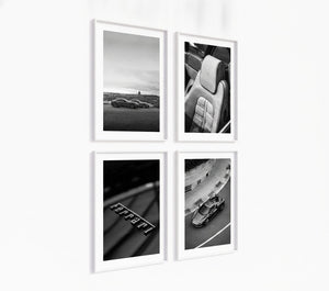 Poster-Set '8' Sportwagen Motive - 3 edle Automotive Prints Schwarz-Weiß - Bild 2