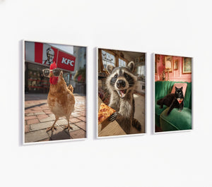 Poster-Set 'Tiere Trio' - 3 witzige Tiermotive für deine Wand - Bild 2